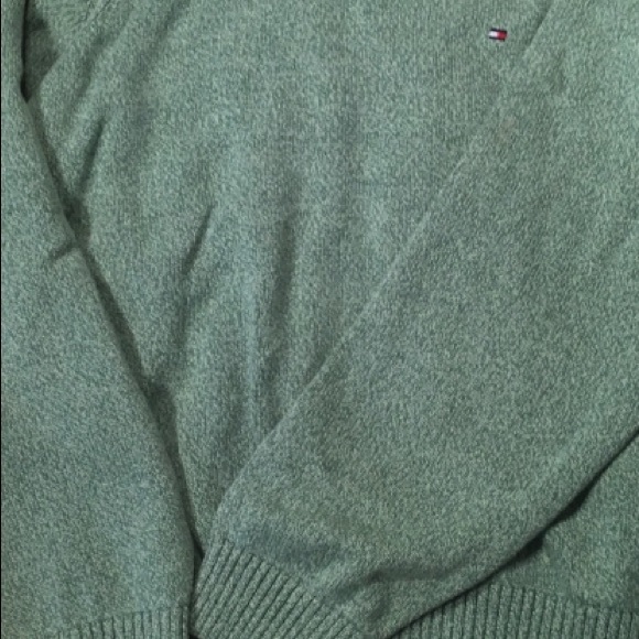 Mens Tommy Hilfiger Crewneck Sweater Green XL - Picture 8 of 8